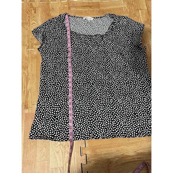 Coldwater Creek Size L 14 Womens Top Short Sleeve Black & White - Picture 5 of 6